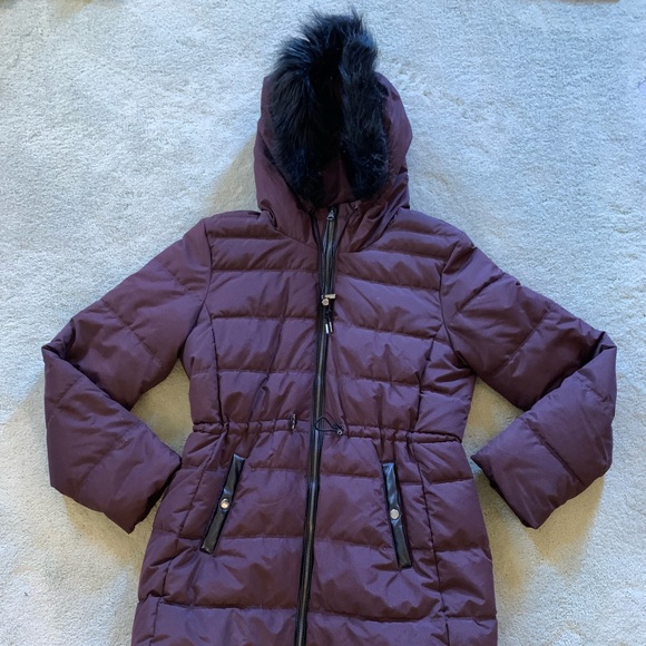 Maroon Puffer Coat - Picture 2 of 3